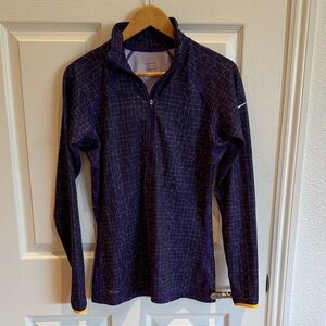 Nike Pro Purple geometric quarter zip Top